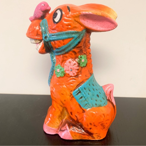 Vintage Hallmark Painted Ceramic Donkey Piggy Bank - Picture 2 of 5